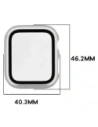 Etui ze szkłem do zegarka Bizon Case+Glass Watch do Apple Watch SE 3 / SE 2 / SE / 6 / 5 / 4 44mm matowe srebrne