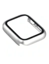 Etui ze szkłem do zegarka Bizon Case+Glass Watch do Apple Watch SE 3 / SE 2 / SE / 6 / 5 / 4 44mm matowe srebrne