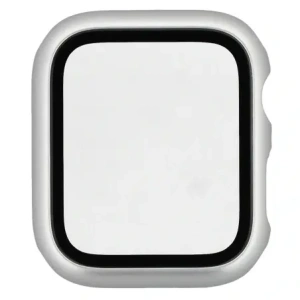 Etui ze szkłem do zegarka Bizon Case+Glass Watch do Apple Watch SE 3 / SE 2 / SE / 6 / 5 / 4 44mm matowe srebrne