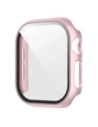 Etui ze szkłem do zegarka Bizon Case+Glass Watch do Apple Watch SE 3 / SE 2 / SE / 6 / 5 / 4 44mm różowozłote