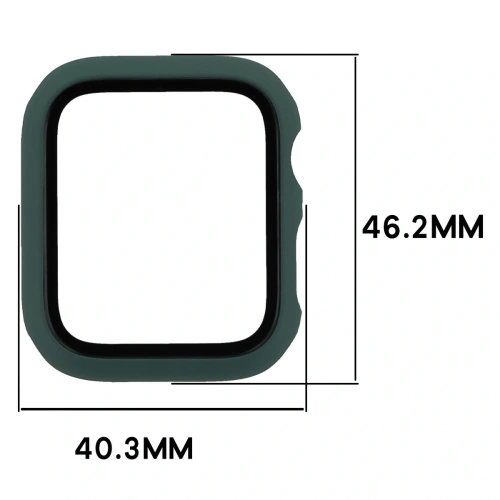 Etui ze szkłem do zegarka Bizon Case+Glass Watch do Apple Watch SE 3 / SE 2 / SE / 6 / 5 / 4 44mm matowe ciemnozielone