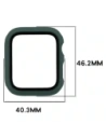 Etui ze szkłem do zegarka Bizon Case+Glass Watch do Apple Watch SE 3 / SE 2 / SE / 6 / 5 / 4 44mm matowe ciemnozielone