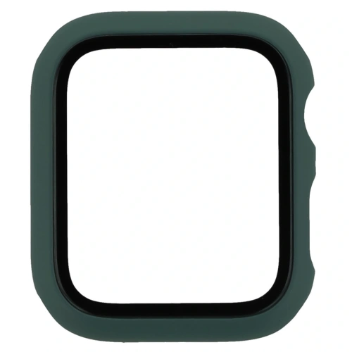Etui ze szkłem do zegarka Bizon Case+Glass Watch do Apple Watch SE 3 / SE 2 / SE / 6 / 5 / 4 44mm matowe ciemnozielone
