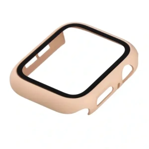 Etui ze szkłem do zegarka Bizon Case+Glass Watch do Apple Watch SE 3 / SE 2 / SE / 6 / 5 / 4 44mm matowe różowe