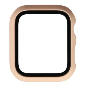 Etui ze szkłem do zegarka Bizon Case+Glass Watch do Apple Watch SE 3 / SE 2 / SE / 6 / 5 / 4 44mm matowe różowe