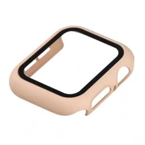 Etui ze szkłem do zegarka Bizon Case+Glass Watch do Apple Watch SE 3 / SE 2 / SE / 6 / 5 / 4 40mm matowe różowe