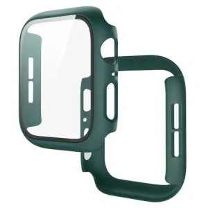 Etui ze szkłem do zegarka Bizon Case+Glass Watch do Apple Watch SE 3 / SE 2 / SE / 6 / 5 / 4 40mm matowe ciemnozielone