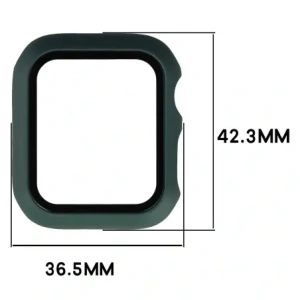 Etui ze szkłem do zegarka Bizon Case+Glass Watch do Apple Watch SE 3 / SE 2 / SE / 6 / 5 / 4 40mm matowe ciemnozielone