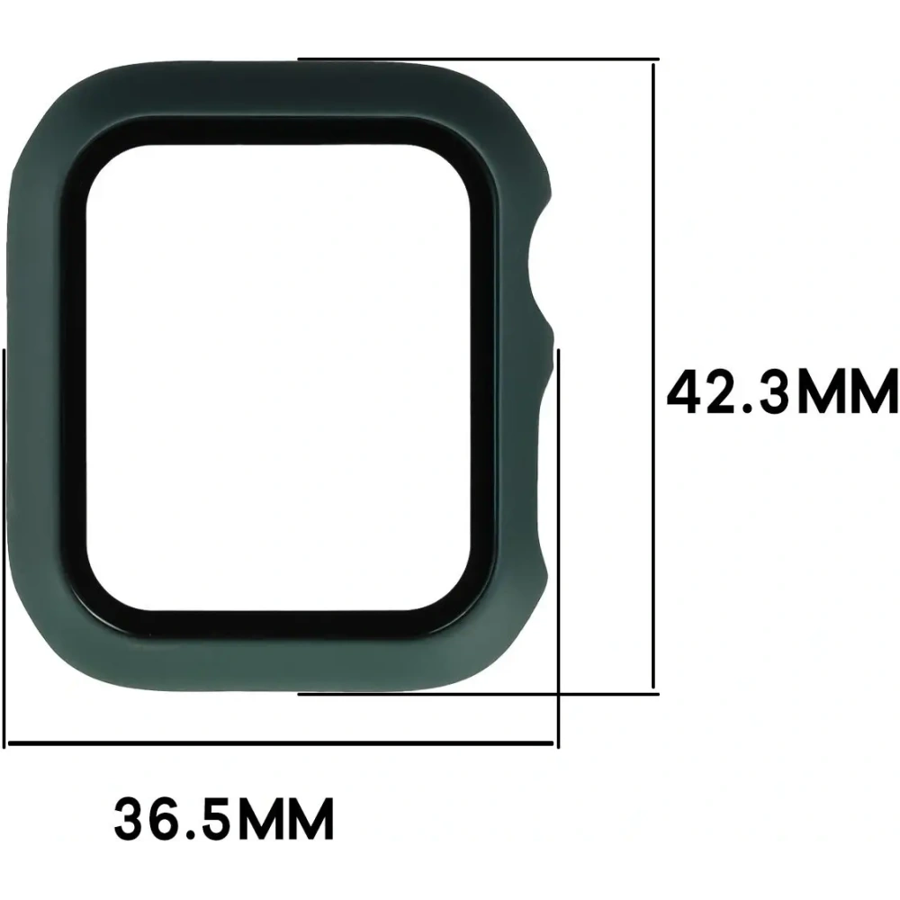 Etui ze szkłem do zegarka Bizon Case+Glass Watch do Apple Watch SE 3 / SE 2 / SE / 6 / 5 / 4 40mm matowe ciemnozielone