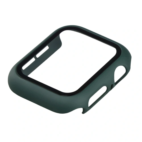 Etui ze szkłem do zegarka Bizon Case+Glass Watch do Apple Watch SE 3 / SE 2 / SE / 6 / 5 / 4 40mm matowe ciemnozielone