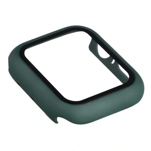 Etui ze szkłem do zegarka Bizon Case+Glass Watch do Apple Watch SE 3 / SE 2 / SE / 6 / 5 / 4 40mm matowe ciemnozielone