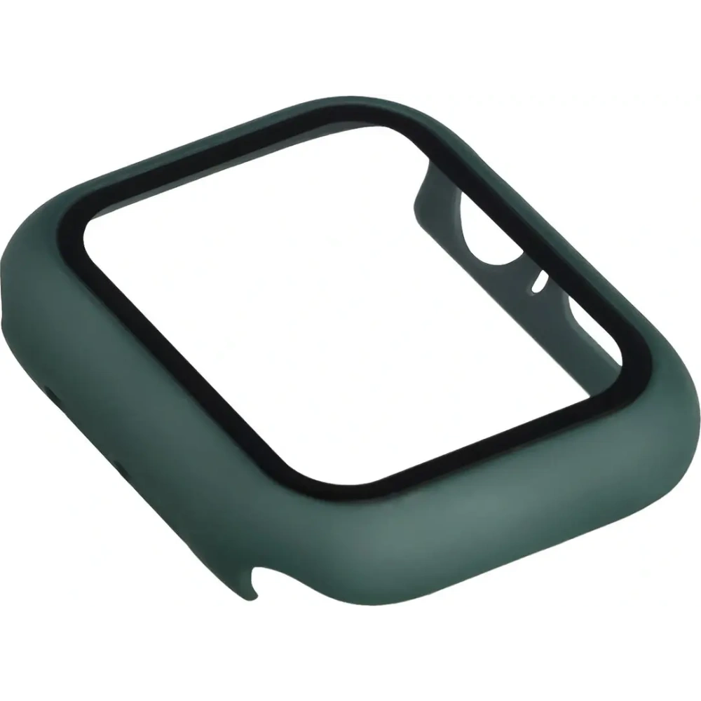 Etui ze szkłem do zegarka Bizon Case+Glass Watch do Apple Watch SE 3 / SE 2 / SE / 6 / 5 / 4 40mm matowe ciemnozielone