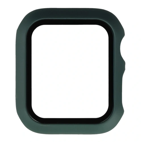 Etui ze szkłem do zegarka Bizon Case+Glass Watch do Apple Watch SE 3 / SE 2 / SE / 6 / 5 / 4 40mm matowe ciemnozielone