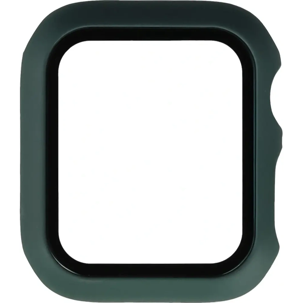 Etui ze szkłem do zegarka Bizon Case+Glass Watch do Apple Watch SE 3 / SE 2 / SE / 6 / 5 / 4 40mm matowe ciemnozielone