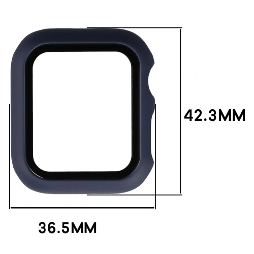Etui ze szkłem do zegarka Bizon Case+Glass Watch do Apple Watch SE 3 / SE 2 / SE / 6 / 5 / 4 40mm matowe granatowe