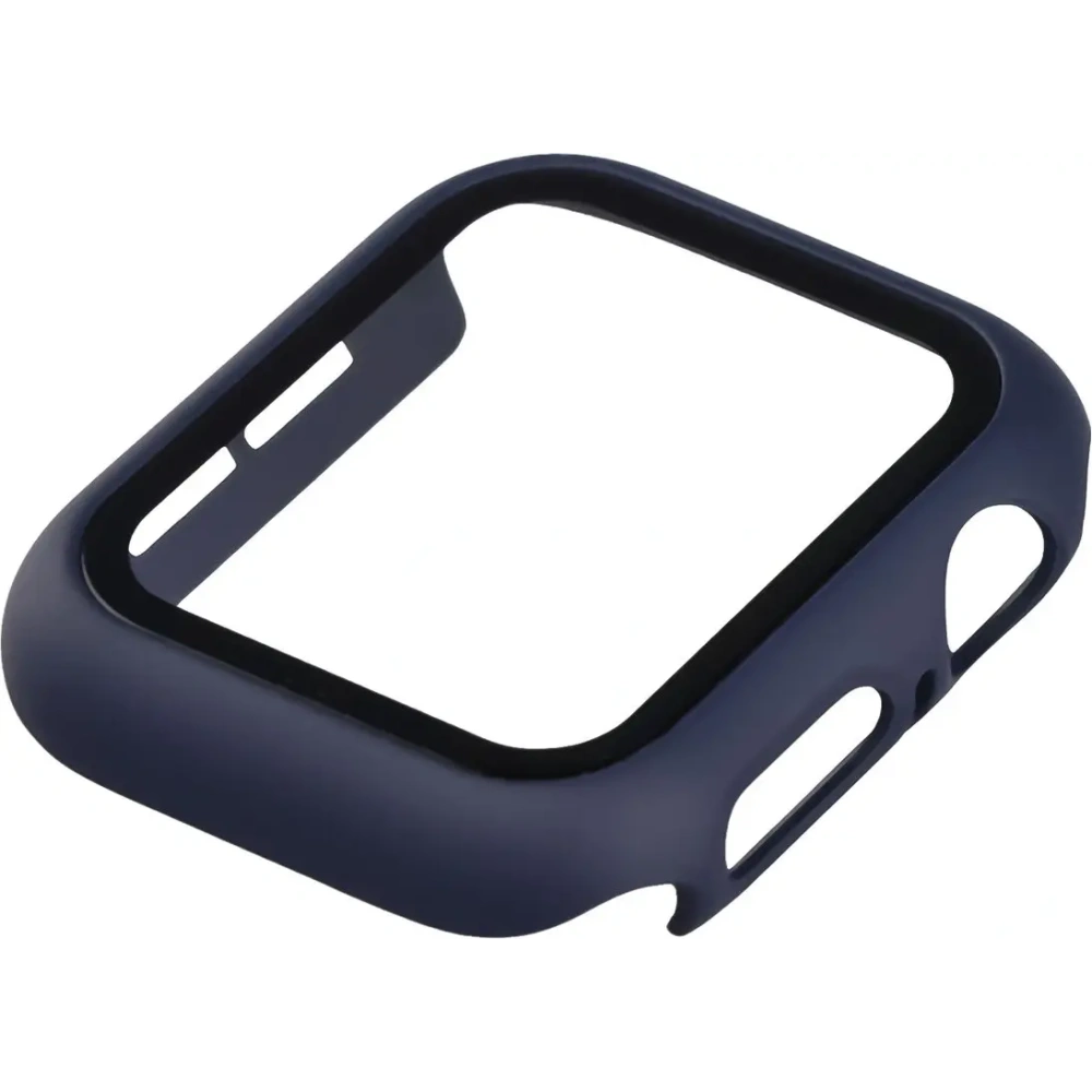 Etui ze szkłem do zegarka Bizon Case+Glass Watch do Apple Watch SE 3 / SE 2 / SE / 6 / 5 / 4 40mm matowe granatowe