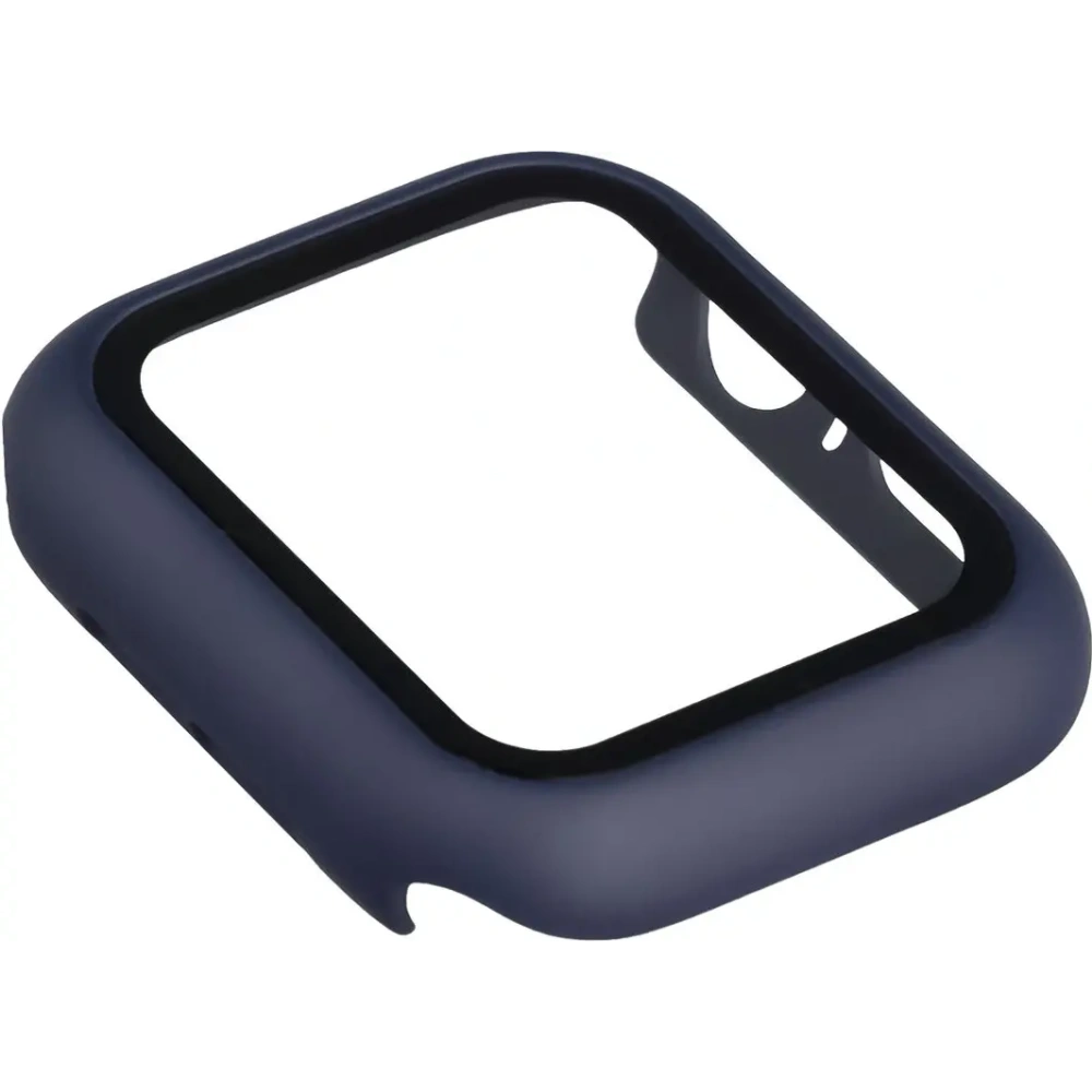 Etui ze szkłem do zegarka Bizon Case+Glass Watch do Apple Watch SE 3 / SE 2 / SE / 6 / 5 / 4 40mm matowe granatowe