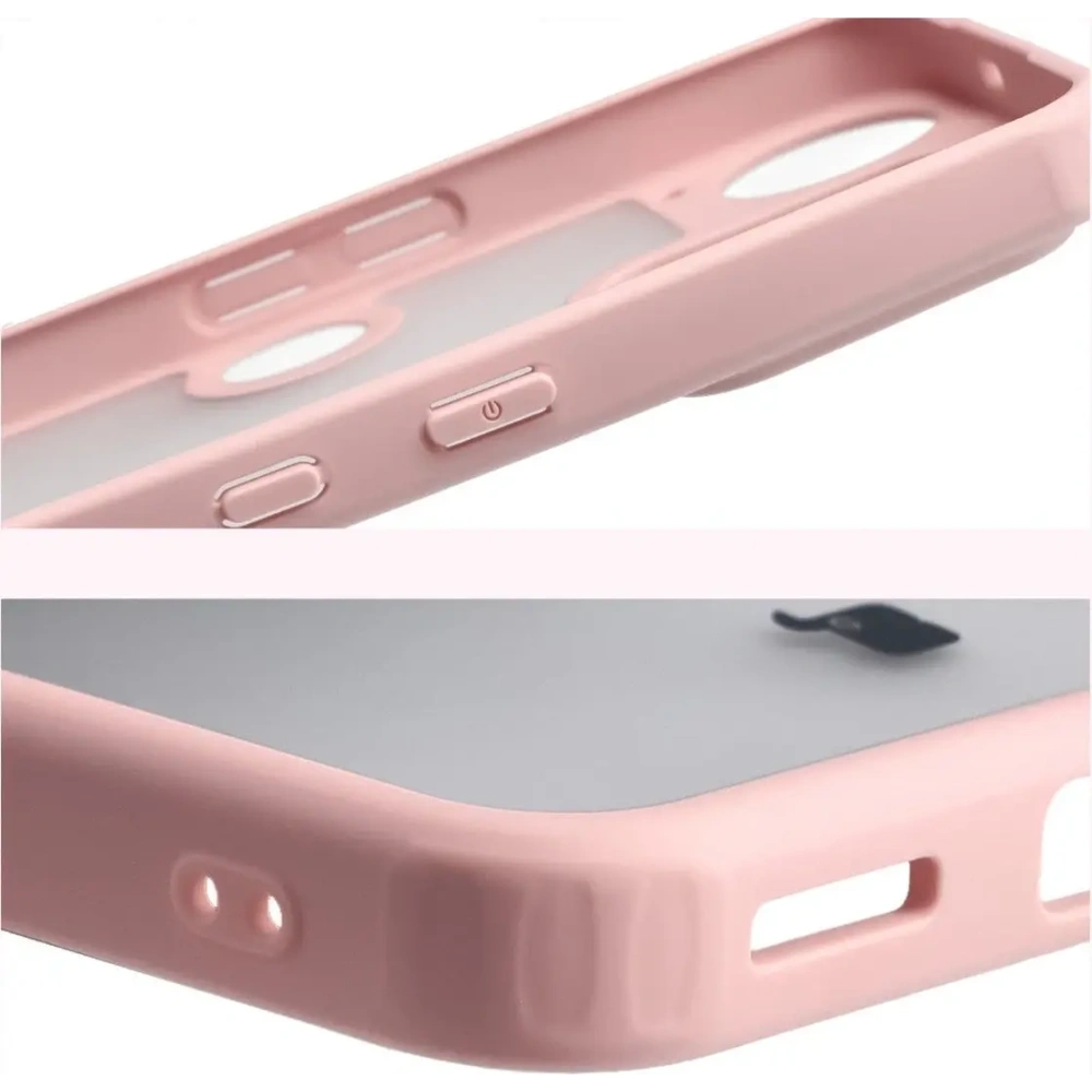 Etui Bizon Case Angelo do Nothing Phone (3) półprzezroczyste z jasnoróżową ramką