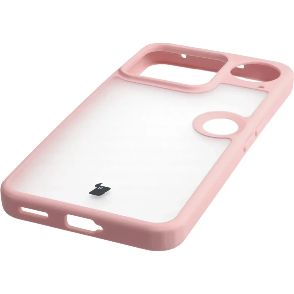 Etui Bizon Case Angelo do Nothing Phone (3) półprzezroczyste z jasnoróżową ramką