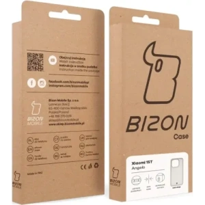 Etui Bizon Case Angelo do Xiaomi 15T półprzezroczyste z beżową ramką