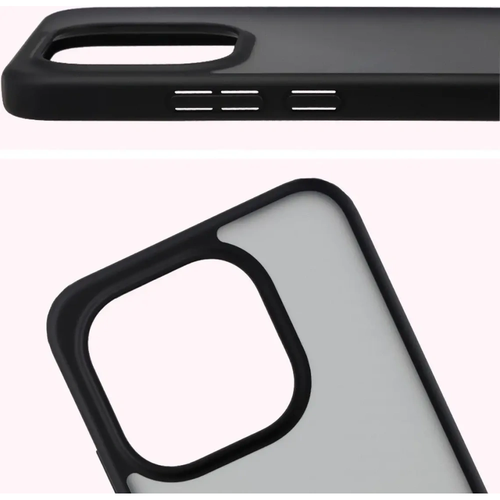 Etui Bizon Case Angelo do Xiaomi 15T przydymione z czarną ramką