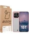 Etui Bizon Case Angelo do Xiaomi 15T półprzezroczyste z jasnoróżową ramką