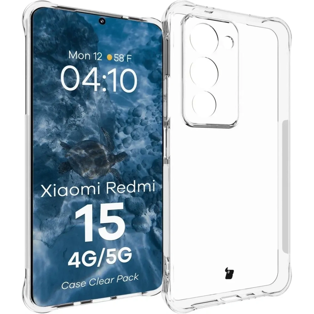 Elastyczne etui + 2x szkło hartowane Bizon Case Clear Pack do Xiaomi Redmi 15 4G / 5G