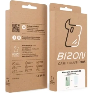 Elastyczne etui + 2x szkło hartowane Bizon Case Clear Pack do Xiaomi Redmi 15 4G / 5G
