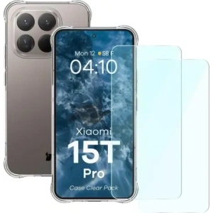 Elastyczne etui + 2x szkło hartowane Bizon Case Clear Pack do Xiaomi 15T Pro
