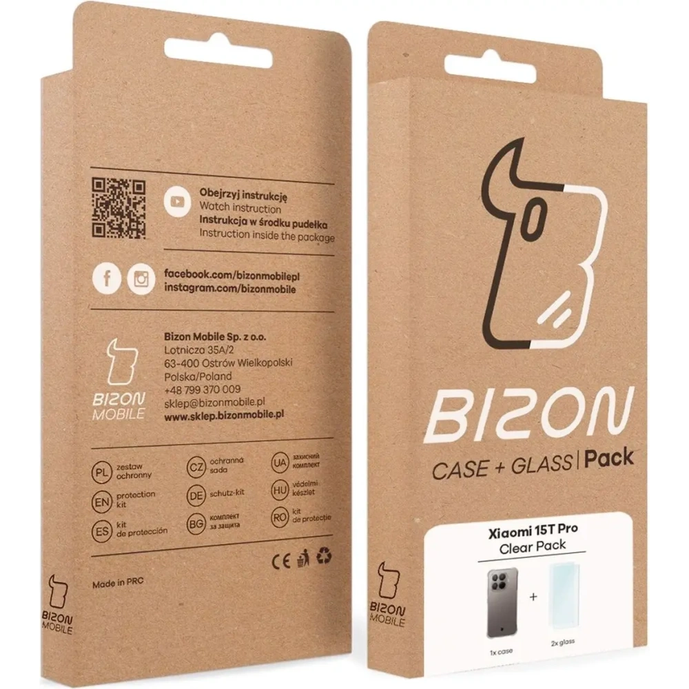 Elastyczne etui + 2x szkło hartowane Bizon Case Clear Pack do Xiaomi 15T Pro