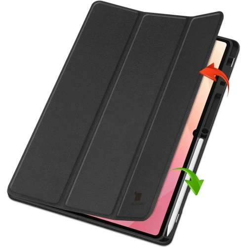 Etui z klapką Bizon Case Tab Lizard do Samsung Galaxy Tab S11 Ultra czarne