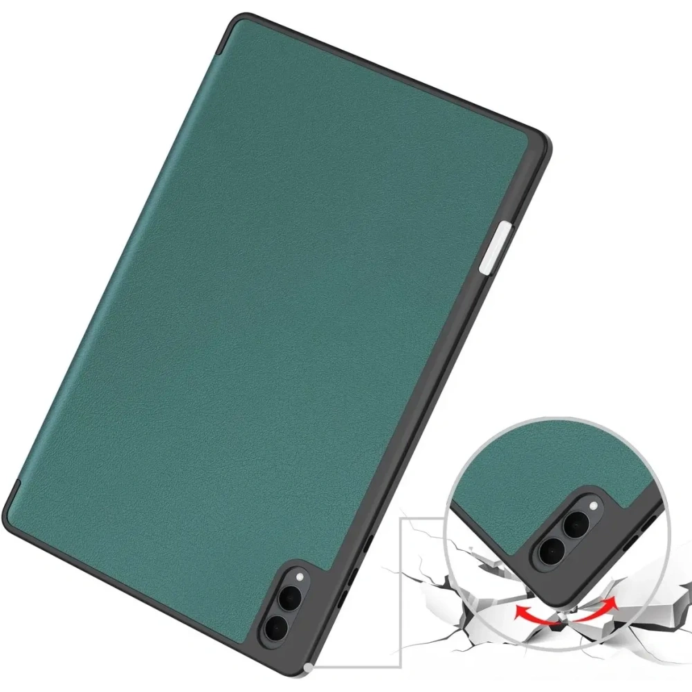 Etui z klapką Bizon Case Tab Lizard do Samsung Galaxy Tab S11 Ultra ciemnozielone