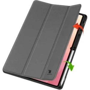 Etui z klapką Bizon Case Tab Lizard do Samsung Galaxy Tab S11 Ultra szare