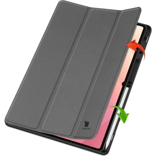 Etui z klapką Bizon Case Tab Lizard do Samsung Galaxy Tab S11 Ultra szare