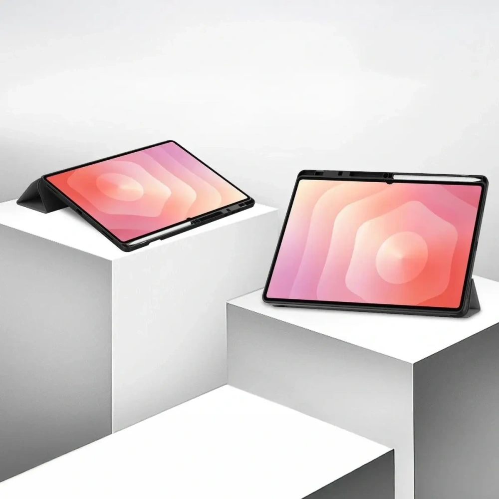 Etui z klapką Bizon Case Tab Lizard do Samsung Galaxy Tab S11 Ultra szare