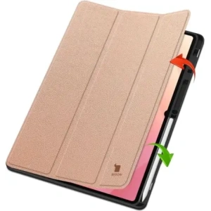 Etui z klapką Bizon Case Tab Lizard do Samsung Galaxy Tab S11 Ultra różowozłote