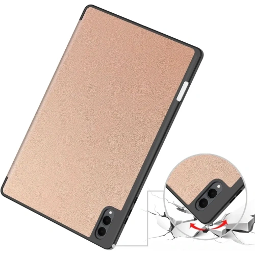 Etui z klapką Bizon Case Tab Lizard do Samsung Galaxy Tab S11 Ultra różowozłote