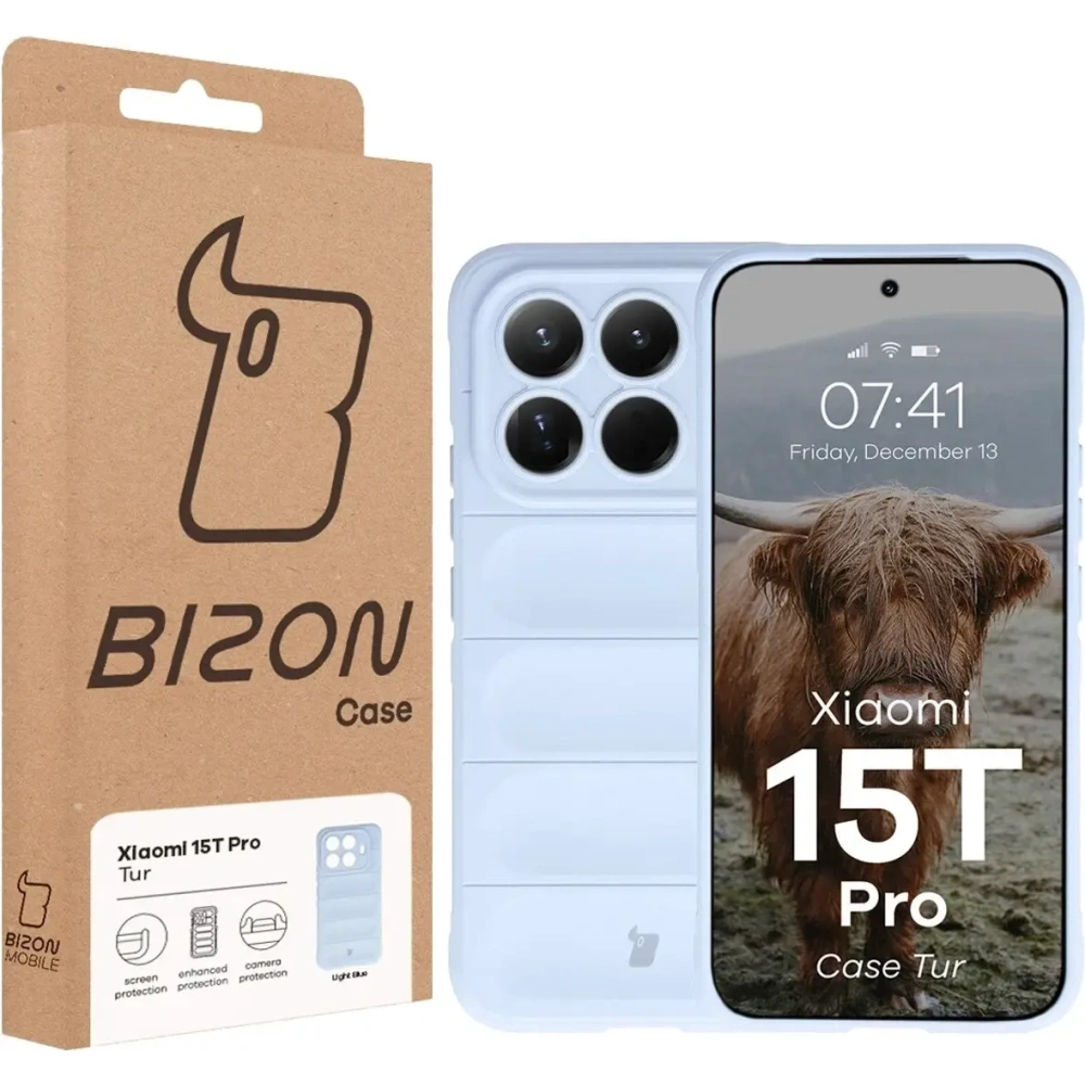 Pancerne etui Bizon Case Tur do Xiaomi 15T Pro jasnoniebieskie