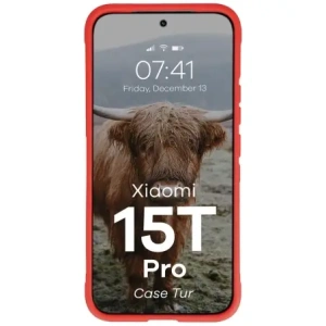 Pancerne etui Bizon Case Tur do Xiaomi 15T Pro czerwone