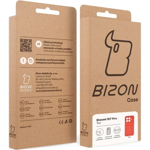 Pancerne etui Bizon Case Tur do Xiaomi 15T Pro czerwone