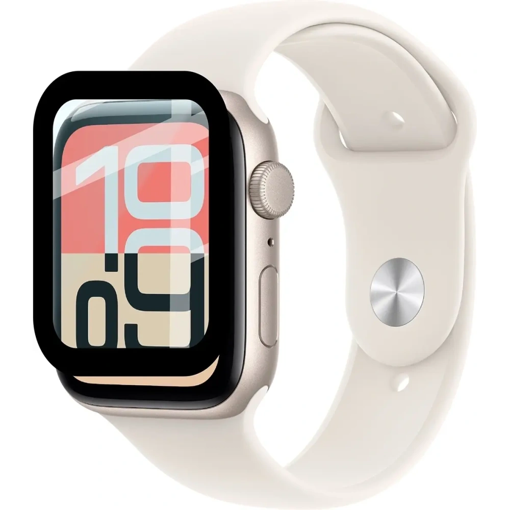 Szkło hybrydowe Bizon Glass Watch Edge Hybrid dla Apple Watch SE 3 / SE 2 / SE / 6 / 5 / 4 (40 mm) czarne