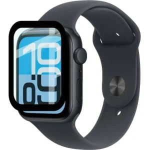 Szkło hybrydowe Bizon Glass Watch Edge Hybrid dla Apple Watch SE 3 / SE 2 / SE / 6 / 5 / 4 (44 mm) czarne