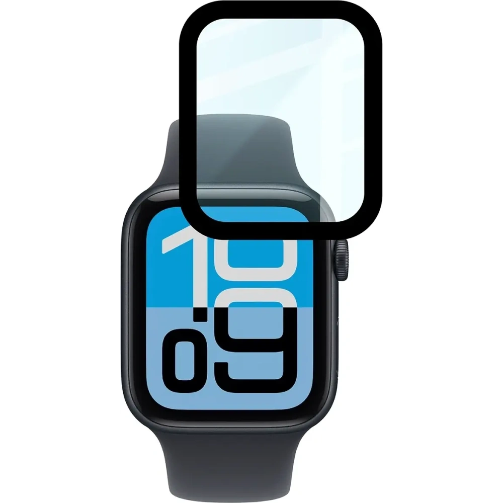 Szkło hybrydowe Bizon Glass Watch Edge Hybrid dla Apple Watch SE 3 / SE 2 / SE / 6 / 5 / 4 (44 mm) czarne