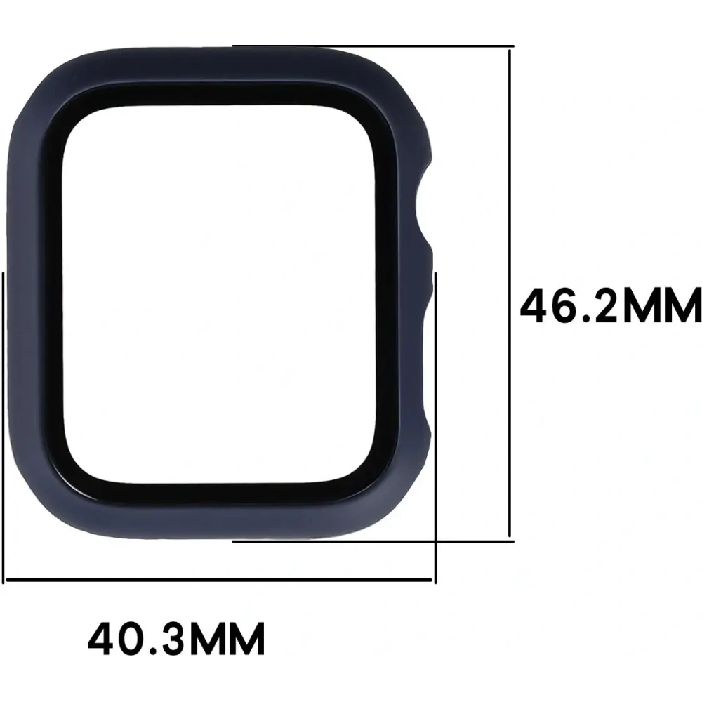 Etui ze szkłem do zegarka Bizon Case+Glass Watch do Apple Watch SE 3 / SE 2 / SE / 6 / 5 / 4 44mm matowe granatowe