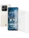 Elastyczne etui + 2x folia na ekran Bizon Case Clear Pack do Honor X7d / Honor 400 Smart