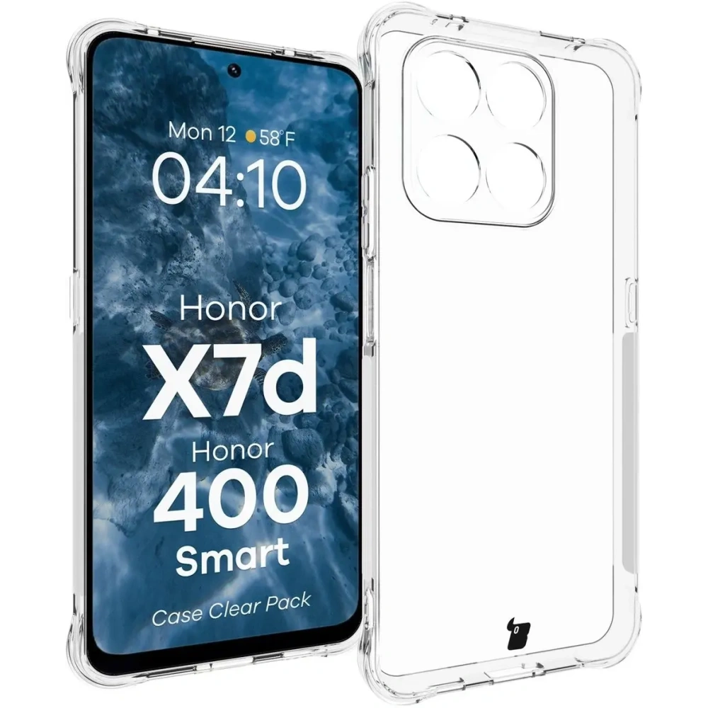 Elastyczne etui + 2x folia na ekran Bizon Case Clear Pack do Honor X7d / Honor 400 Smart