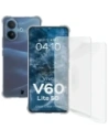 Elastyczne etui + 2x folia na ekran Bizon Case Clear Pack do Vivo V60 Lite 5G