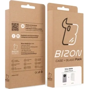 Elastyczne etui + 2x folia na ekran Bizon Case Clear Pack do Vivo X300