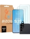 3x Szkło hartowane + szybka na aparat Bizon Glass Clear Pack do Samsung Galaxy S25 FE