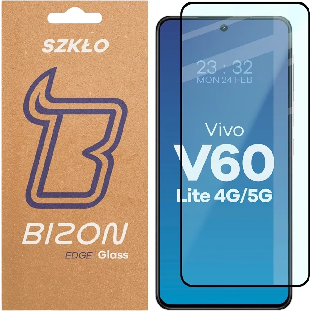 Szkło hartowane Bizon Glass Edge 2 do Vivo V60 Lite 5G czarna ramka